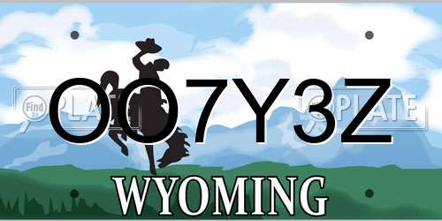 OO7Y3Z Wyoming License Plate