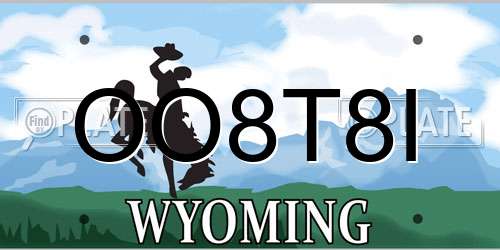 OO8T8I Wyoming License Plate