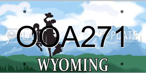 OOA271 Wyoming License Plate