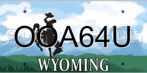 OOA64U Wyoming License Plate