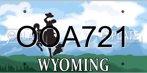 OOA721 Wyoming License Plate
