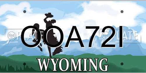 OOA72I Wyoming License Plate