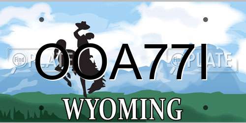 OOA77I Wyoming License Plate