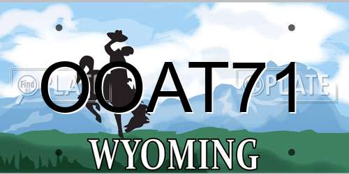 OOAT71 Wyoming License Plate