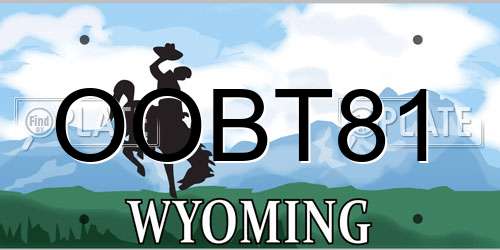 OOBT81 Wyoming License Plate