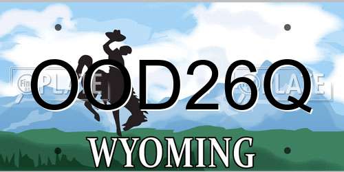 OOD26Q Wyoming License Plate