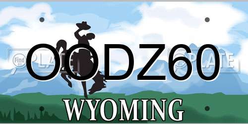 OODZ60 Wyoming License Plate