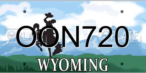 OON720 Wyoming License Plate