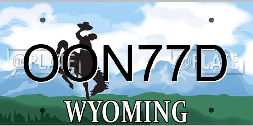 OON77D Wyoming License Plate