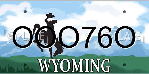 OOO76O Wyoming License Plate