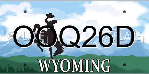 OOQ26D Wyoming License Plate