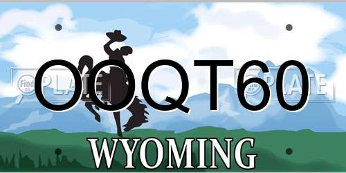 OOQT60 Wyoming License Plate
