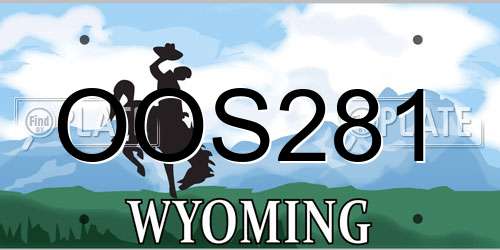 OOS281 Wyoming License Plate