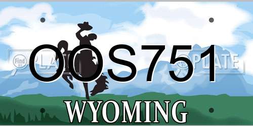 OOS751 Wyoming License Plate