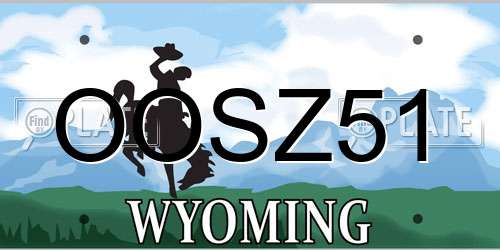 OOSZ51 Wyoming License Plate