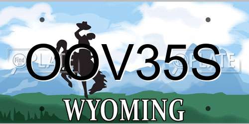 OOV35S Wyoming License Plate