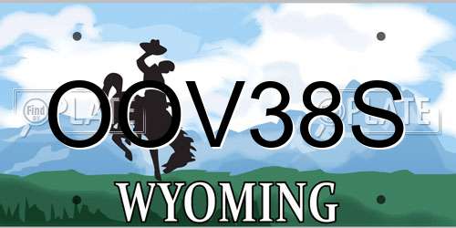 OOV38S Wyoming License Plate