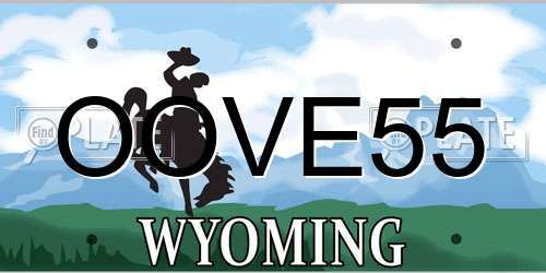 OOVE55 Wyoming License Plate