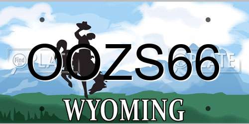 OOZS66 Wyoming License Plate