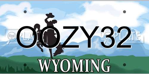 OOZY32 Wyoming License Plate