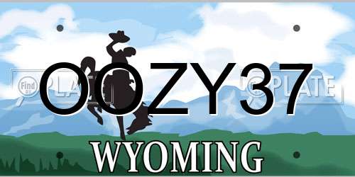 OOZY37 Wyoming License Plate