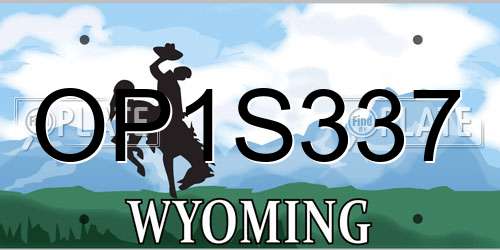 OP1S337 Wyoming License Plate