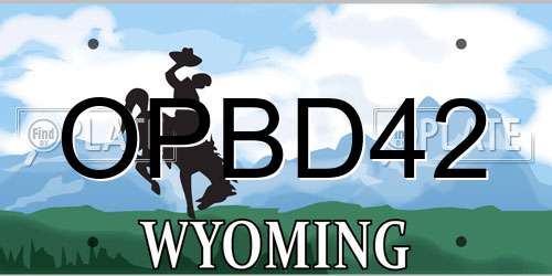 OPBD42 Wyoming License Plate