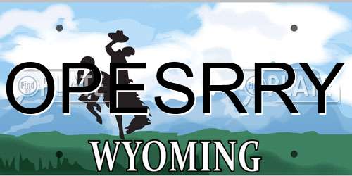 OPESRRY Wyoming License Plate