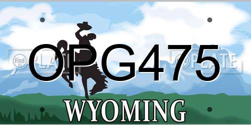 OPG475 Wyoming License Plate