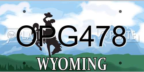 OPG478 Wyoming License Plate