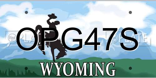 OPG47S Wyoming License Plate