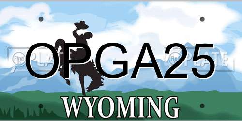 OPGA25 Wyoming License Plate