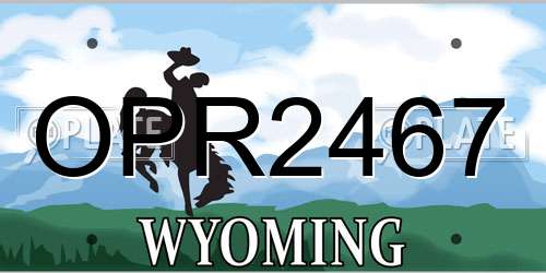 OPR2467 Wyoming License Plate