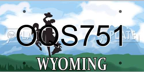 OQS751 Wyoming License Plate