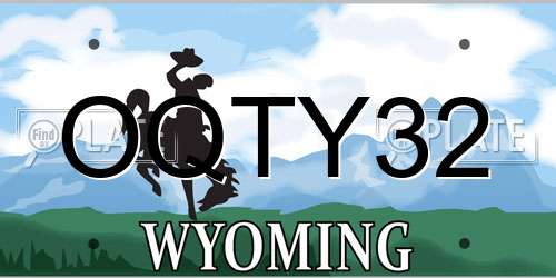 OQTY32 Wyoming License Plate