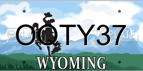 OQTY37 Wyoming License Plate