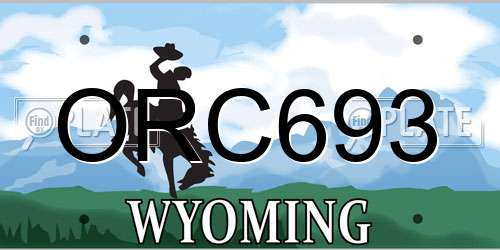 ORC693 Wyoming License Plate