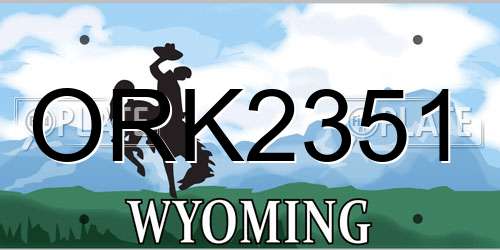 ORK2351 Wyoming License Plate