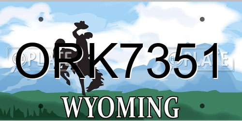 ORK7351 Wyoming License Plate