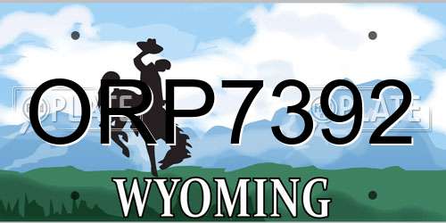 ORP7392 Wyoming License Plate