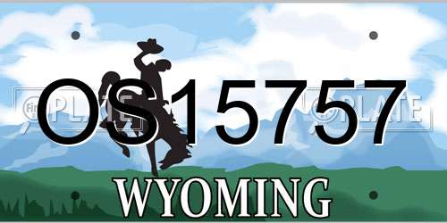 OS15757 Wyoming License Plate