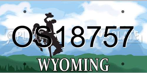 OS18757 Wyoming License Plate