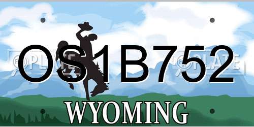 OS1B752 Wyoming License Plate