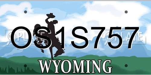 OS1S757 Wyoming License Plate