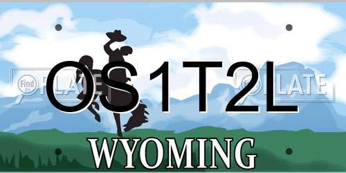 OS1T2L Wyoming License Plate