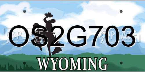 OS2G703 Wyoming License Plate