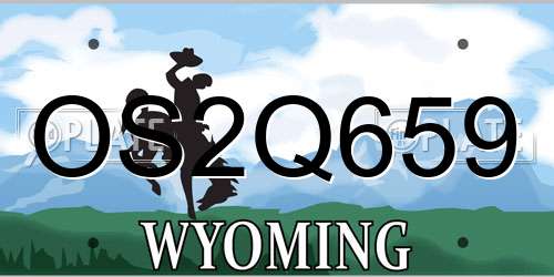 OS2Q659 Wyoming License Plate