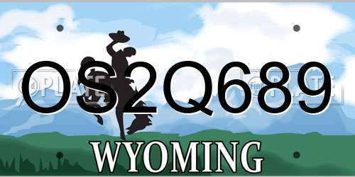 OS2Q689 Wyoming License Plate