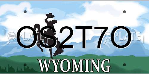 OS2T7O Wyoming License Plate