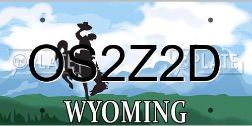 OS2Z2D Wyoming License Plate